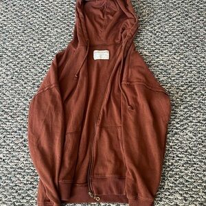 brown women’s xs aeropostale zip up hoodie